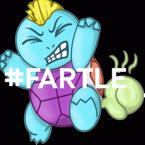 A Cartoon Of A Turtle With The Word Fartle Written On The Bottom GIF