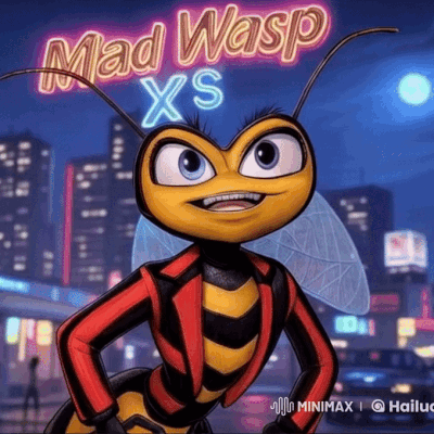 A Cartoon Of A Wasp With The Words Mad Wasp Xs On The Bottom GIF