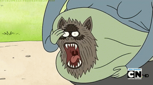 A Cartoon Of A Werewolf With Cn-D Written On The Bottom Right GIF