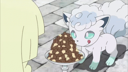 White Cat Standing Next To Food Bowl GIF