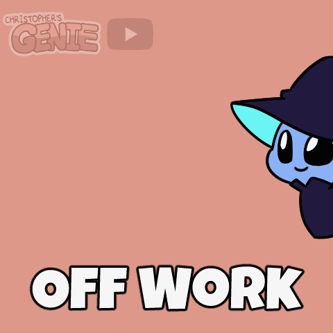 Cartoon Witch Holding Wand Off Work Text GIF