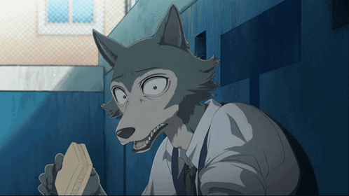 A Cartoon Of A Wolf In A White Shirt And Tie GIF