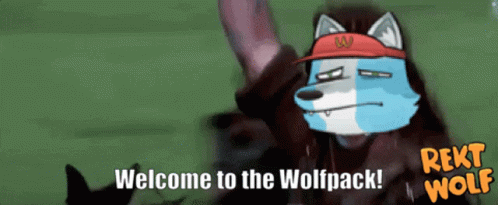 a cartoon of a wolf with the words welcome to the wolfpack on the bottom