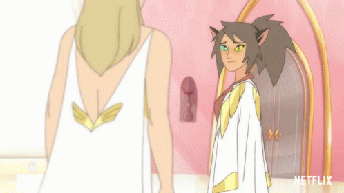 A Cartoon Of A Woman Asking If She Is Coming GIF