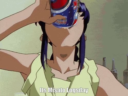 A Cartoon Of A Woman Drinking A Can Of Pepsi GIF