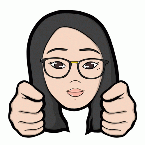 a cartoon of a woman giving a thumbs up