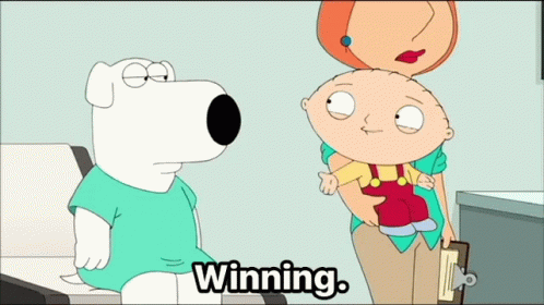 A Cartoon Of A Woman Holding A Baby With The Word Winning On The Bottom GIF