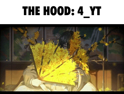 A Cartoon Of A Woman Holding A Fan With The Words The Hood 4 Yt Below Her GIF