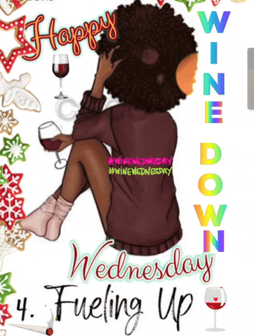 A Cartoon Of A Woman Holding A Glass Of Wine GIF