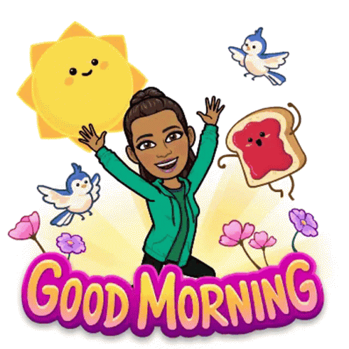A Cartoon Of A Woman Holding A Sun And A Slice Of Toast With Jam On It Says Good Morning GIF