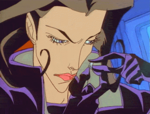 A Cartoon Of A Woman In A Purple Coat Holding Something In Her Hand GIF