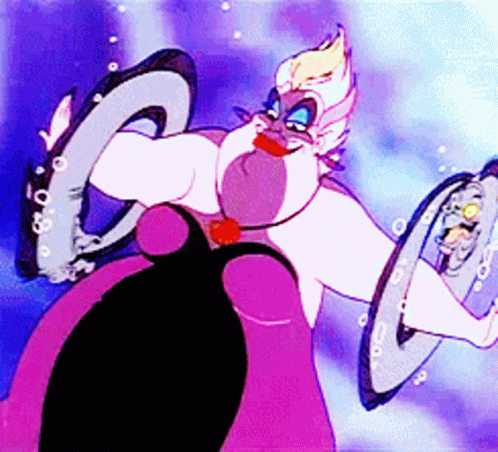 A Cartoon Of A Woman In A Purple Dress Holding A Circle GIF