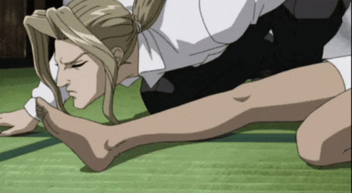 A Cartoon Of A Woman Kneeling On The Floor GIF