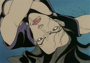 A Cartoon Of A Woman Laying On Her Back GIF