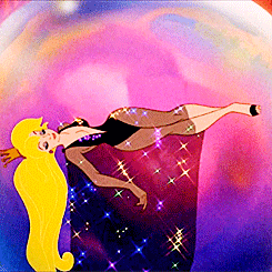A Cartoon Of A Woman Laying On Her Back In A Ball GIF