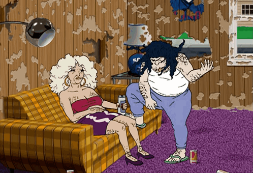 Woman Sitting On Couch Next To Man GIF