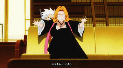 A Cartoon Of A Woman Sitting On A Couch With Matsumoto Written Below Her GIF