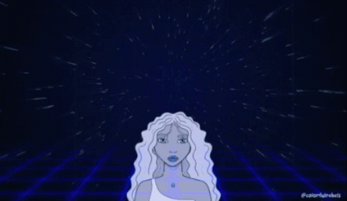 A Cartoon Of A Woman Standing In Front Of A Sign That Says Level Up GIF