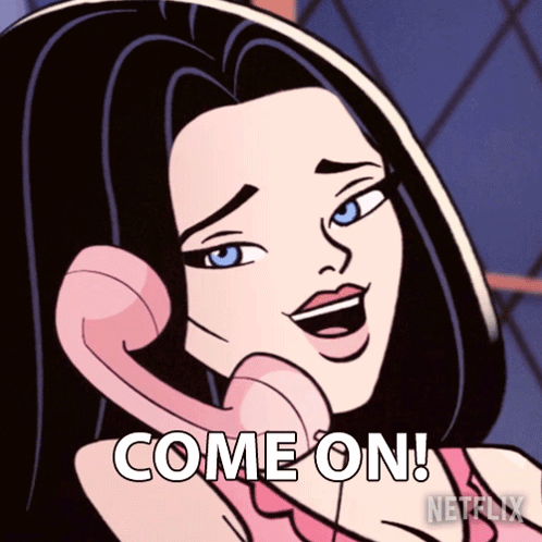 Cartoon Woman Talking On Phone Come On Netflix GIF