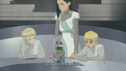 A Cartoon Of A Woman Talking To Two Children With The Words Too Bad It 'S Not Edible On The Bottom GIF