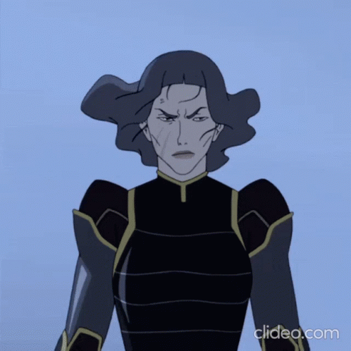 Cartoon Woman With Blue Background And Clideo.com Text GIF