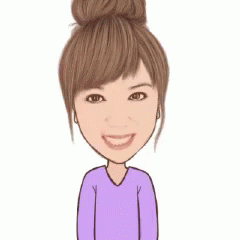 A Cartoon Of A Woman With A Bun Is Smiling And Holding Her Hands Together . GIF