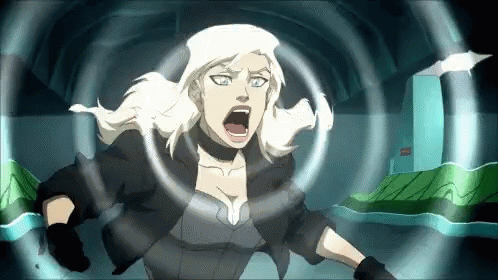 A Cartoon Of A Woman With A Circle Around Her Head GIF