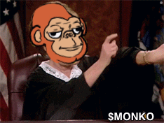 A Cartoon Of A Woman With A Monkey On Her Face And The Words Smonko Below Her GIF