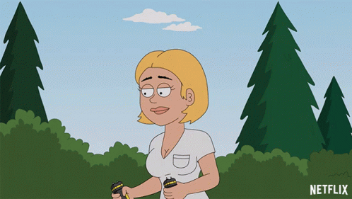 A Cartoon Of A Woman With A Netflix Logo In The Bottom Right Corner GIF