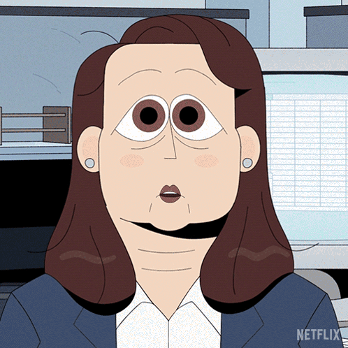 A Cartoon Of A Woman With A Netflix Logo On The Bottom Right GIF