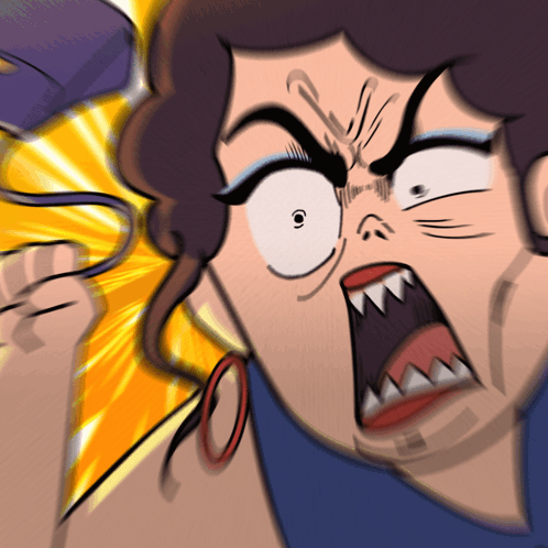 A Cartoon Of A Woman With A Very Angry Expression On Her Face GIF