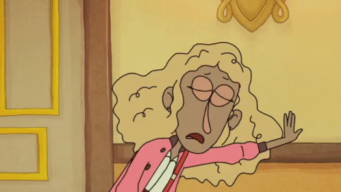 A Cartoon Of A Woman With Blonde Hair And Glasses GIF