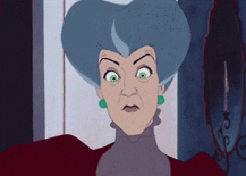 A Cartoon Of A Woman With Blue Hair And Green Earrings GIF