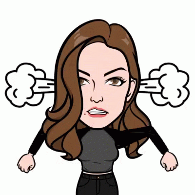 A Cartoon Of A Woman With Smoke Coming Out Of Her Ears And A Fist In Her Hand . GIF