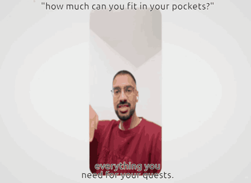 A Cartoon Of A Woman With The Words " How Much Can You Fit In Your Pockets " Above Her GIF