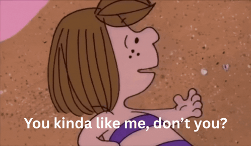 A Cartoon Of A Woman With The Words You Kinda Like Me Don 'T You GIF