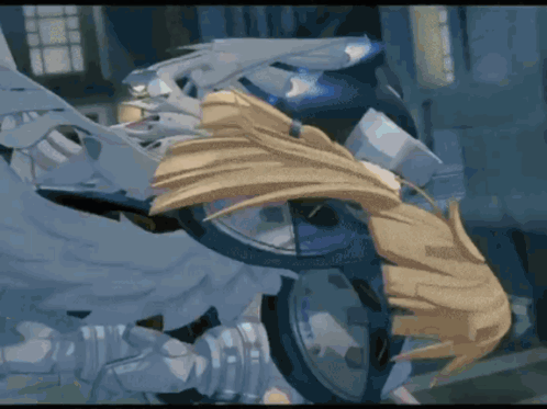 A Cartoon Of A Woman With Wings And A Sword GIF