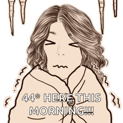 A Cartoon Of A Woman Wrapped In A Blanket With The Words `` Here This Morning '' Written On It . GIF
