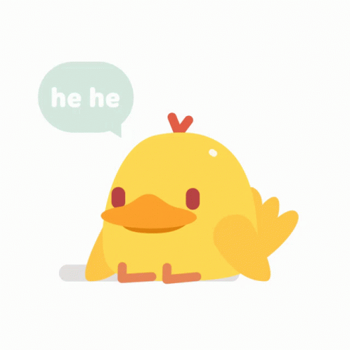 A Cartoon Of A Yellow Duck With A Red Beak GIF