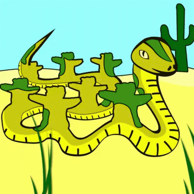 Yellow Snake With Green Spots Cartoon GIF