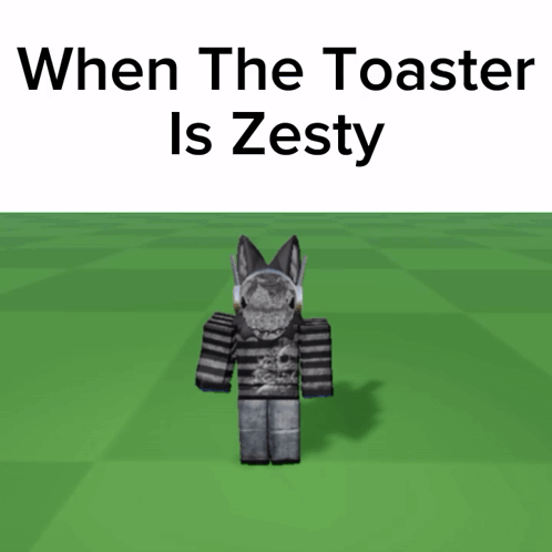 A Cartoon Of A Zebra With The Words " When The Toaster Is Zesty " GIF