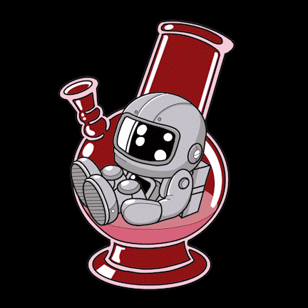 A Cartoon Of An Astronaut In A Bong GIF