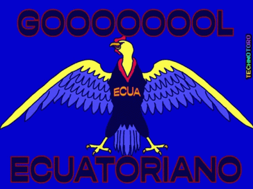 a cartoon of an eagle with the word ecua on its chest