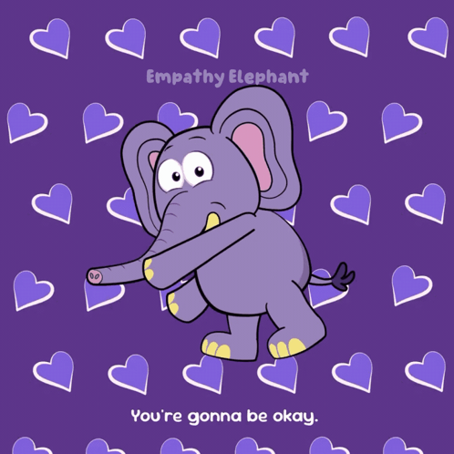 A Cartoon Of An Elephant With The Words Empathy Elephant Written Above It GIF
