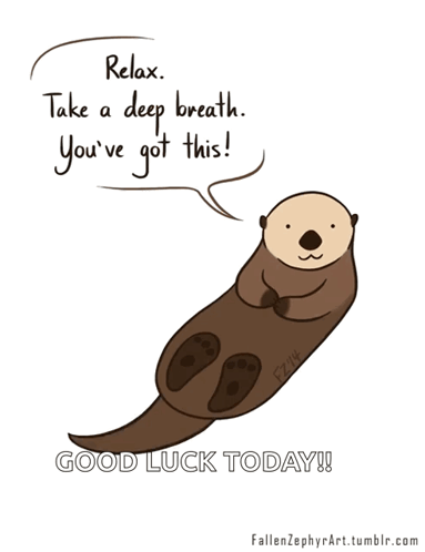 A Cartoon Of An Otter Says Relax Take A Deep Breath You 'Ve Got This GIF
