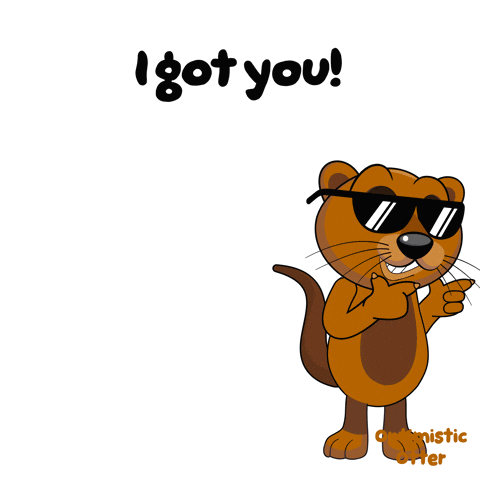 A Cartoon Of An Otter Wearing Sunglasses With The Words I Got You Behind Him GIF