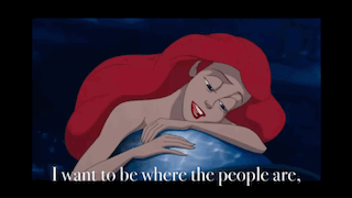 A Cartoon Of Ariel From The Little Mermaid With The Words " I Want To See Them Dancing " GIF