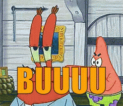 A Cartoon Of Crab And Patrick Saying Buuuu GIF
