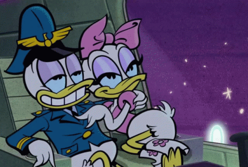 A Cartoon Of Daisy Duck And Mickey Mouse GIF
