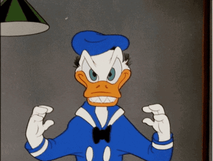 A Cartoon Of Donald Duck Making A Funny Face GIF